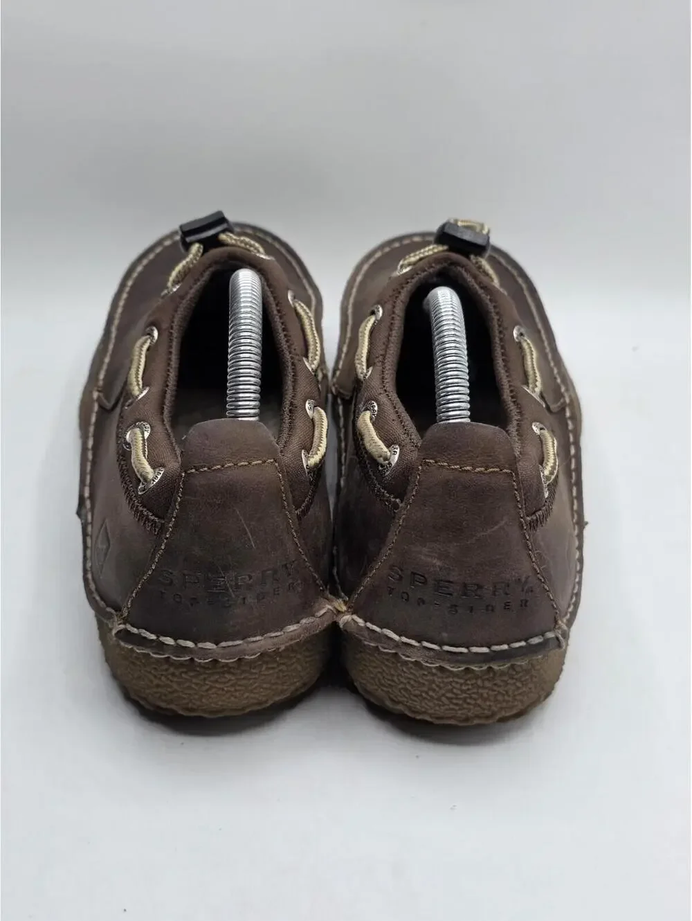 Sperry Top-Sider Mens 7.5 M Brown Leather Faux Fur Lined Boat Moccasin Shoes